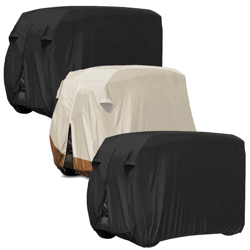 Golf Cart Cover | Waterproof Snowproof Golf Club Cover for 4 Passenger Seat Fit EZ GO | Club Car Precedent | Yamaha Drive Easy-On Golf Carts Cover with Rear Zipper Up to 112 Inch