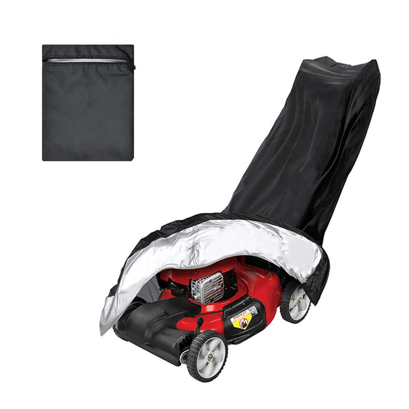 Outdoors Lawn Mower Cover Waterproof Heavy Duty Polyester Oxford Waterproof UV Dust Protection Push Mower Cover with Drawstring and Storage Bag