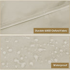 Outdoor TV Cover - Beige Weatherproof TV Screen Protector with Zipper & Remote Control Pocket