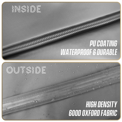 IC ICLOVER Outdoor TV Cover | 600D Heavy Duty | Weatherproof TV Enclosure |Waterproof Zipper Access with Bottom Seal for Outside LED, LCD TVs (Gray)