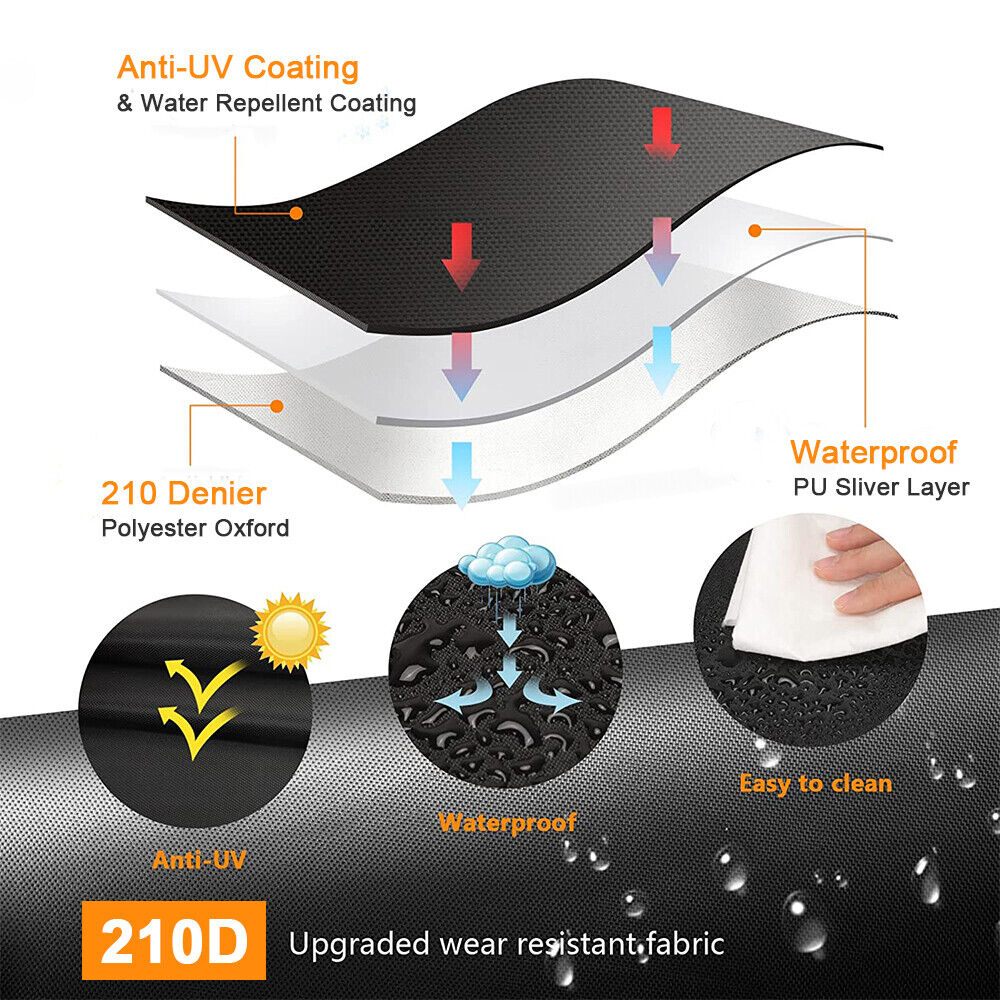 Grill Cover | BBQ Grill Cover | Waterproof | Weather Resistant | Rip-Proof | Anti-UV |  Fade Resistant | with Adjustable Velcro Strap | Gas Grill Cover for Weber | Char Broil | Nexgrill Grills | 57 inch (Black)