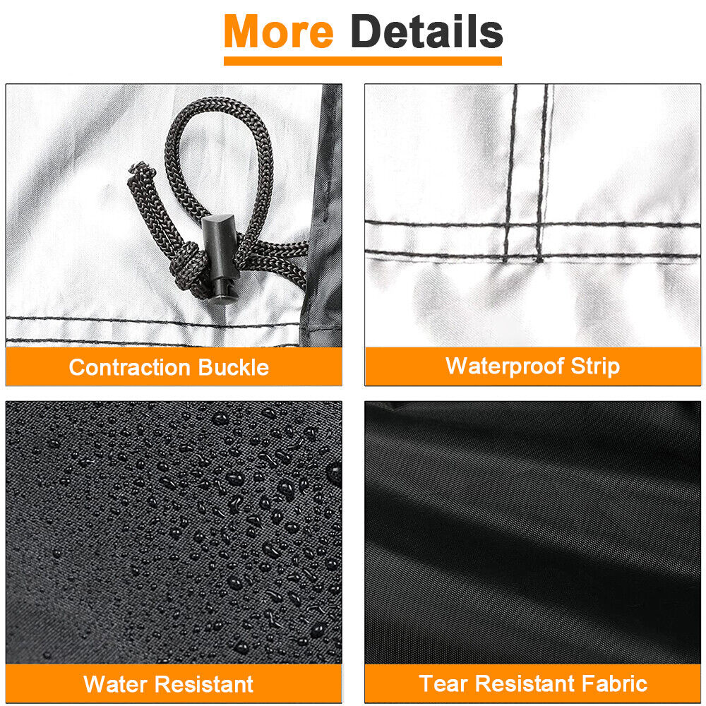 Grill Cover | BBQ Grill Cover | Waterproof | Weather Resistant | Rip-Proof | Anti-UV |  Fade Resistant | with Adjustable Velcro Strap | Gas Grill Cover for Weber | Char Broil | Nexgrill Grills | 57 inch (Black)