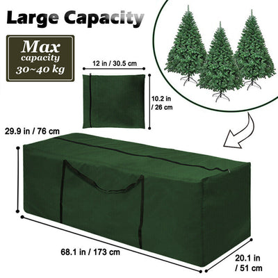 Christmas Tree Storage Bag, Fit for 6-9 Feet Artificial Unassembled Tree, 210D Dust Proof Waterproof Oxford Bag with Zipper & Convenient Handle, Multiple Uses Holiday Xmas Decorations Storage Case