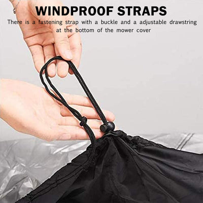 Outdoors Lawn Mower Cover Waterproof Heavy Duty Polyester Oxford Waterproof UV Dust Protection Push Mower Cover with Drawstring and Storage Bag